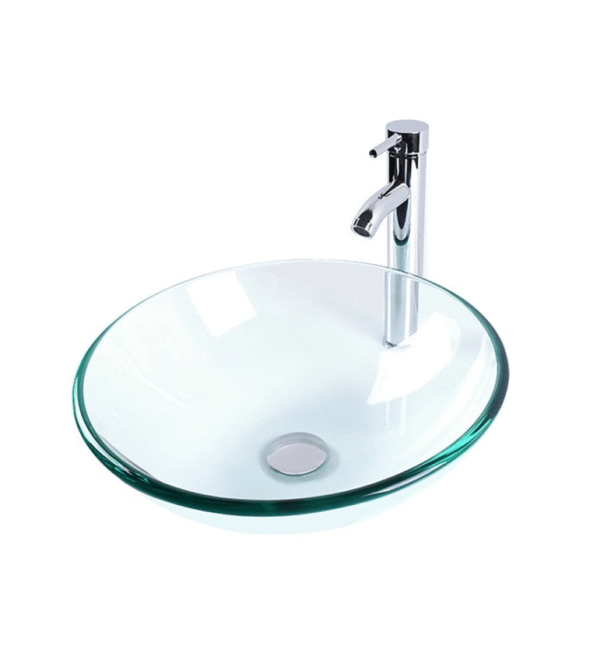 Cuba de Vidro Incolor Redonda 35 cm Clear - Sanit