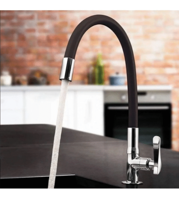 Torneira Cozinha Flexível Gourmet Mesa Bancada Pia 50cm Luxo Silicone Preto Bancada - Imagem 2
