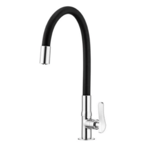 Torneira Cozinha Flexível Gourmet Mesa Bancada Pia 50cm Luxo Silicone Preto Bancada