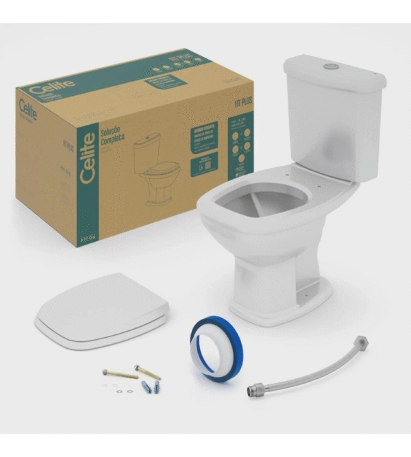 Kit Vaso Sanitário com Caixa Acoplada e Assento Soft Close Fit Plus Celite - Imagem 2