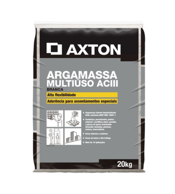 Argamassa ACIII Interno e Externo Branco 20kg Axton